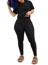 Zweiteilige Trainingsanzug-Outfits mit kurzärmeligem Oberteil und Leggings